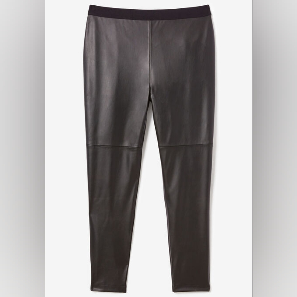 NYDJ Faux Leather Front Ponte Leggins. Size 16. Color Black